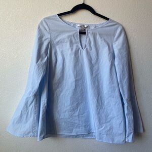 Ellen Tracy Blue & White Tunic Blouse Size M